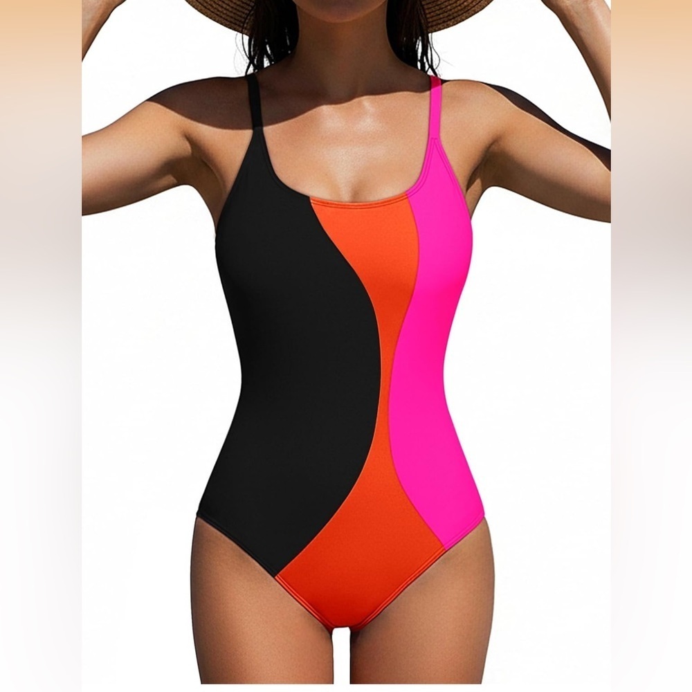 BMJL One Piece Bathing Suit Sporty Adjustable Straps Slimming L / 522-10